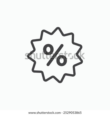 Discount icons set. filled and line illustration