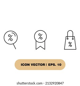 Discount icons  symbol vector elements for infographic web