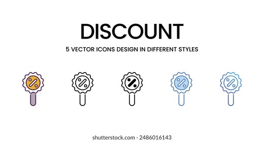 Discount icons vector set stock illustration.