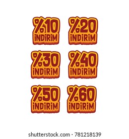 discount indirim %10, %20, %30, %40, %50, %60