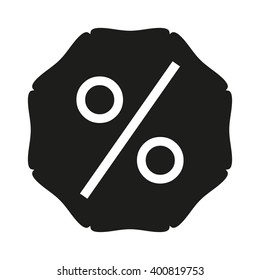Discount isolated black icon.