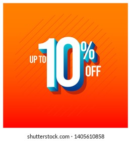 Discount Label up to 10% off Vector Template Design Illustration
