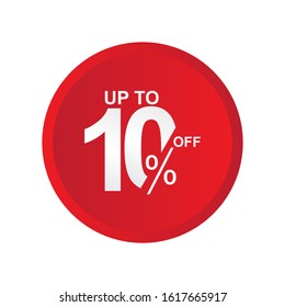 Discount Label up to 10% off Vector Template Design Illustration