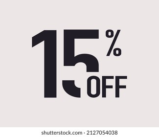 Discount Label up to 15% off. Sale and Discount Price Sign or Icon. Sales Design Template. Shopping and Low Price Symbol. Vector Template Design Illustration