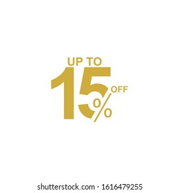 Discount Label up to 15% off Vector Template Design Illustration