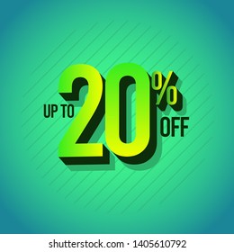 Discount Label up to 20% off Vector Template Design Illustration