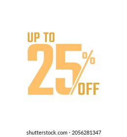 Discount Label up to 25% off Golden Vector Template Design Illustration. Suitable Design for Shop and Sale Banners.