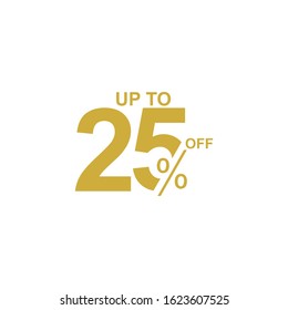 Discount Label up to 25% off Vector Template Design Illustration