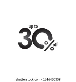 Discount Label up to 30% off Vector Template Design Illustration