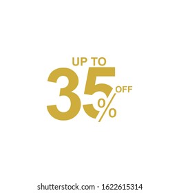 Discount Label up to 35% off Vector Template Design Illustration