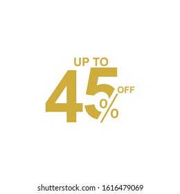 Discount Label up to 45% off Vector Template Design Illustration