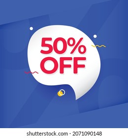Discount Label 50% off Special Offer Vector Template Design Illustration