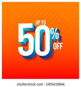 Discount Label up to 50% off Vector Template Design Illustration