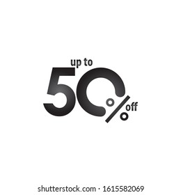 Discount Label up to 50% off Vector Template Design Illustration