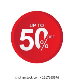 Discount Label up to 50% off Vector Template Design Illustration