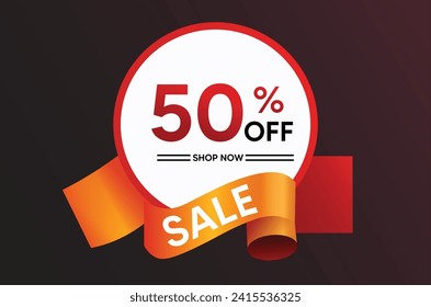 Discount Label up to 50 % offer Mega sale vector poster