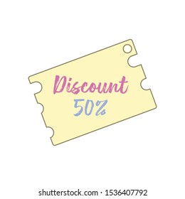 Discount label 50% for a product