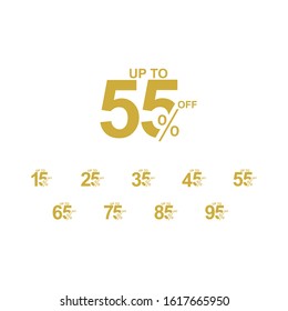 Discount Label up to 55% off Vector Template Design Illustration