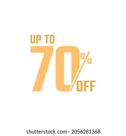 Discount Label up to 70% off Golden Vector Template Design Illustration. Suitable Design for Shop and Sale Banners.