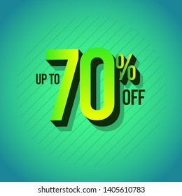 Discount Label up to 70% off Vector Template Design Illustration