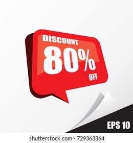 discount label badge 80%