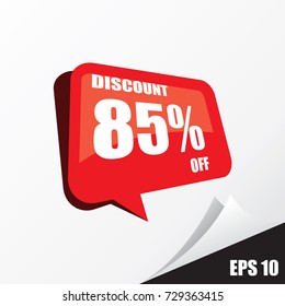 discount label badge 85%