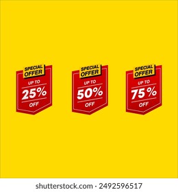Discount Label Compilation Vector Template Design Illustration