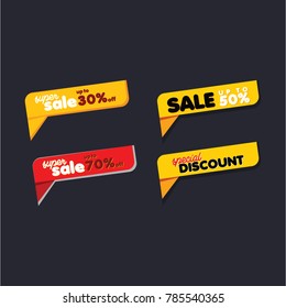 Discount Label compilation Vector Template Design