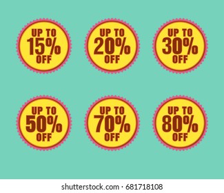 Discount label design.