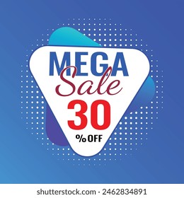 Discount Label flat 30% off Vector Template Design Illustration