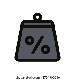 discount label icon with filled line style
