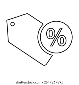 Discount Label Icon, Line Vector graphics