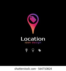 discount label icon. location icon for map
