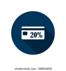 Discount label icon, vector illustration. Flat design style