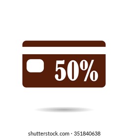 Discount label icon, vector illustration. Flat design style