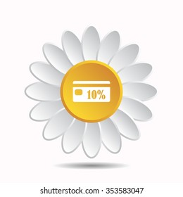 Discount label icon, vector illustration. Flat design style