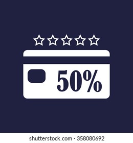 Discount label icon, vector illustration. Modern design. Flat design style