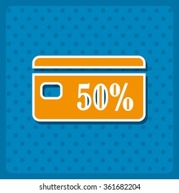 Discount label icon, vector illustration. Flat design style