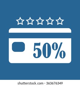 Discount label icon, vector illustration. Modern design. Flat design style