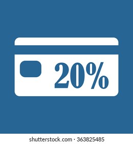 Discount label icon, vector illustration. Flat design style