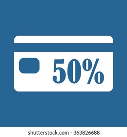 Discount label icon, vector illustration. Flat design style