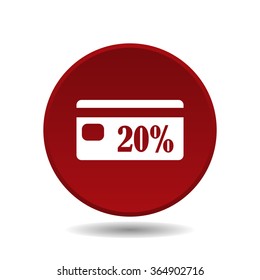 Discount label icon, vector illustration. Flat design style
