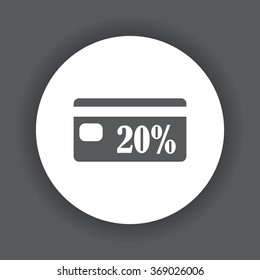Discount label icon, vector illustration. Flat design style