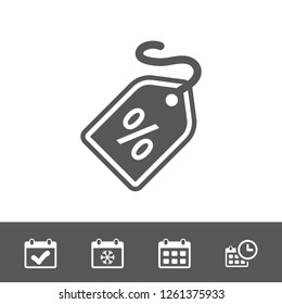Discount label interface commercial symbol with percentage sign icon