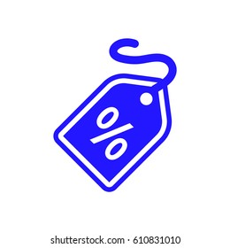 Discount label interface commercial symbol with percentage sign icon