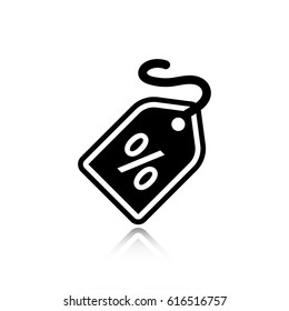 Discount label interface commercial symbol with percentage sign icon