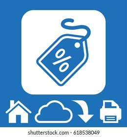 Discount label interface commercial symbol with percentage sign icon