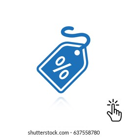 Discount label interface commercial symbol with percentage sign icon