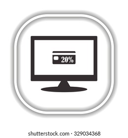 Discount label.  Modern design flat style icon
