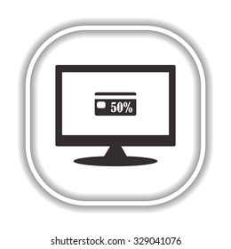 Discount label.  Modern design flat style icon